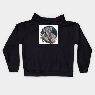 White Bengal Cat Celebration Kids Hoodie